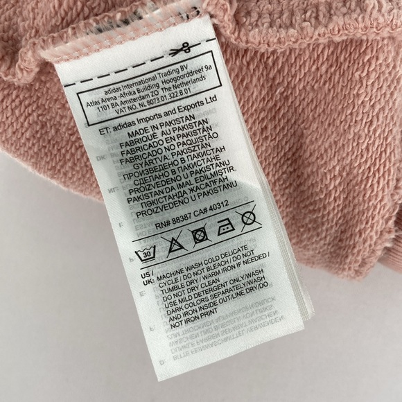 Adidas Dusty Pink Old School Logo Hoodie Womens Large - Picture 7 of 7